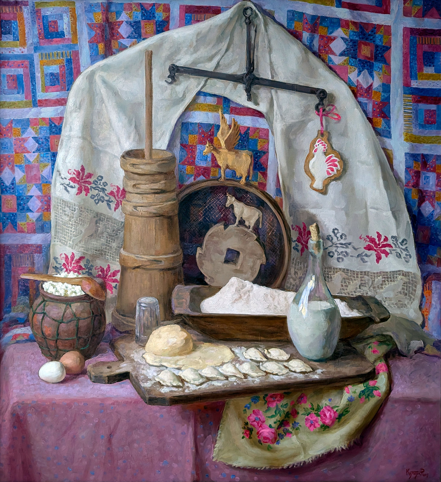 Peasant Pegasus with a spinning wheel by Ruslan Kutnyak