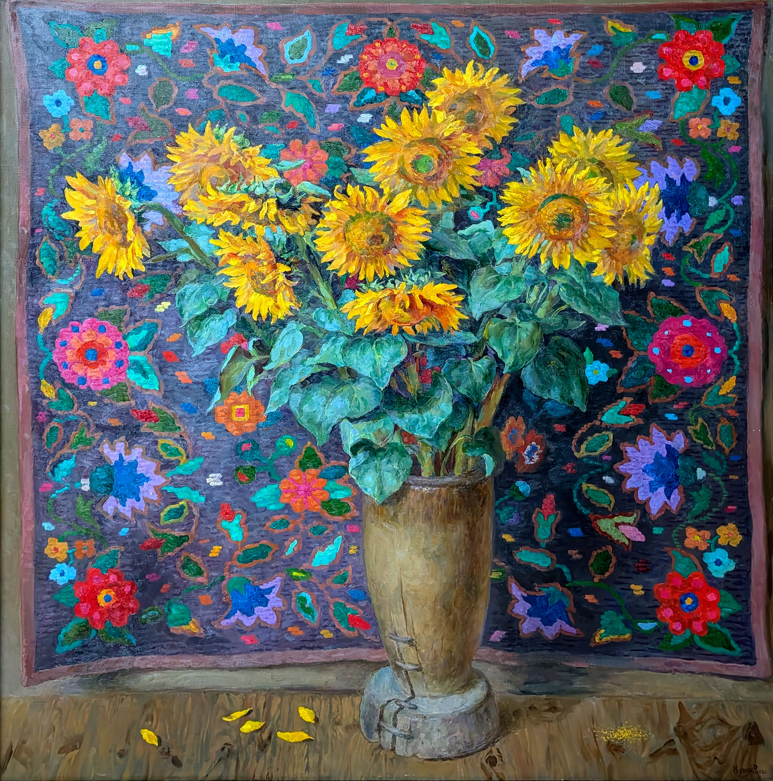 Sunflowers in peasant attire by Ruslan Kutnyak