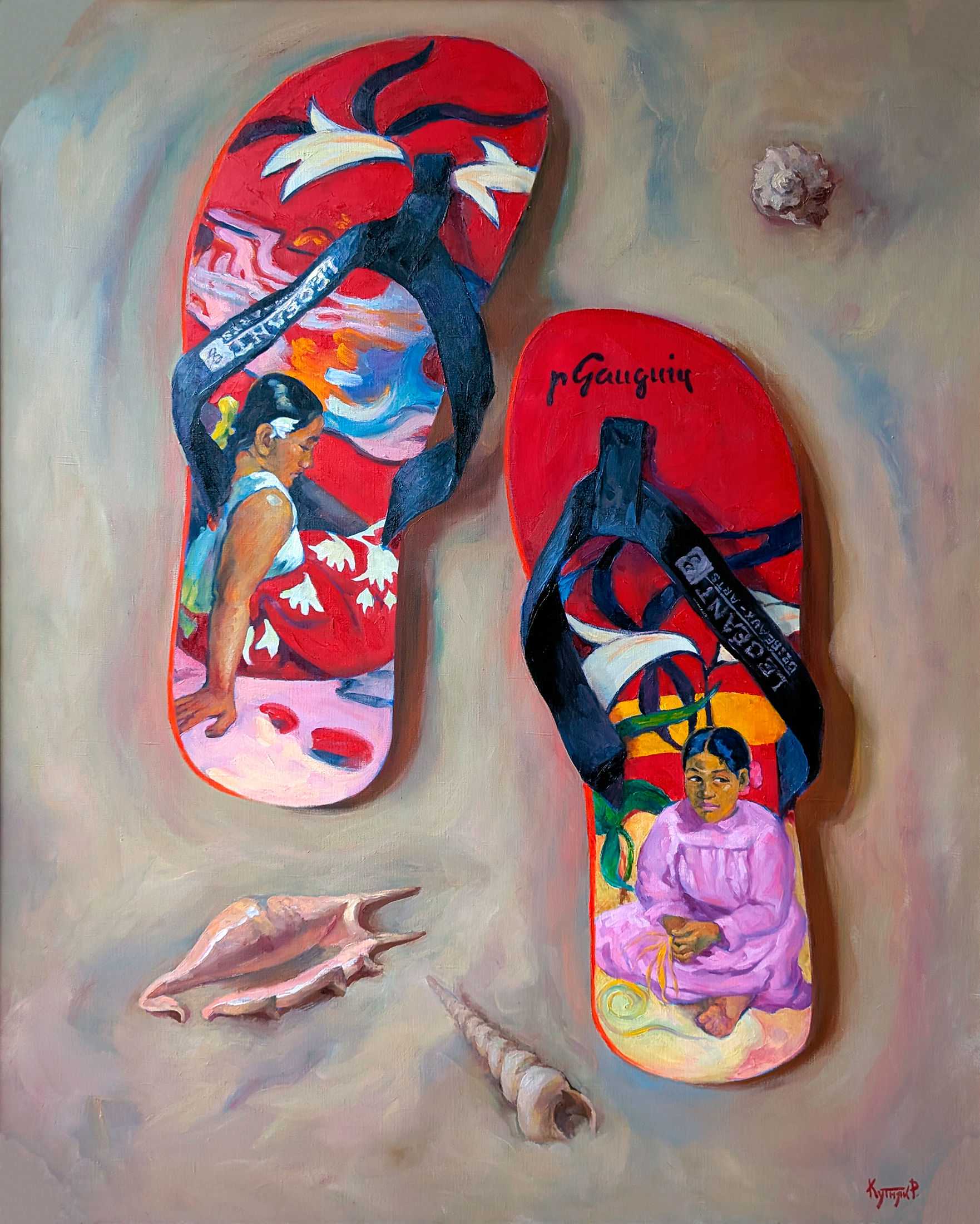 Gauguin beach slippers