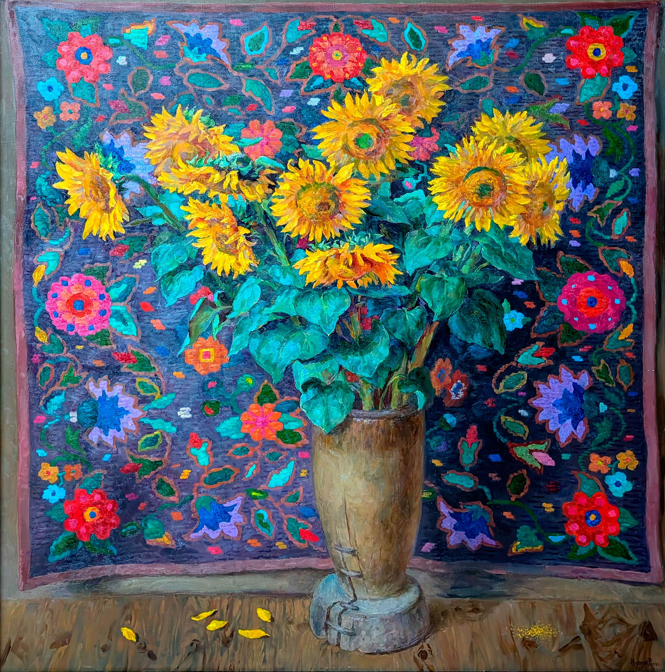 Sunflowers in peasant attire